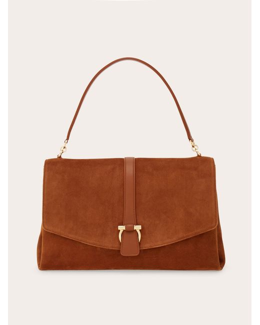 Ferragamo Brown Mia Shoulder Bag (L)