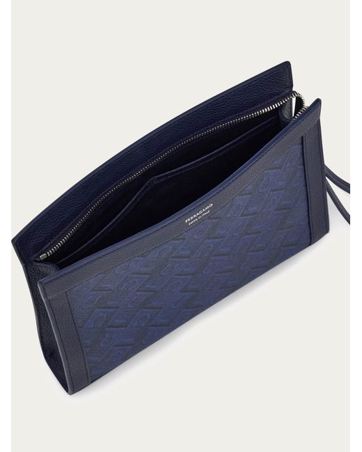Ferragamo Blue Monogram Pouch for men