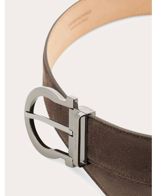Ferragamo Brown Adjustable Gancini Belt for men