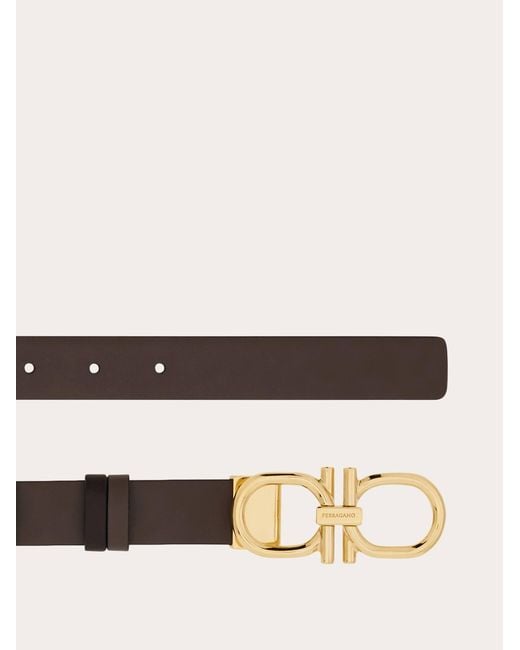 Ferragamo White Reversible And Adjustable Gancini Belt
