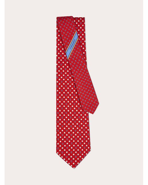 Hommes Cravate En Soie Imprimé Golf Rouge Ferragamo pour homme en coloris Red