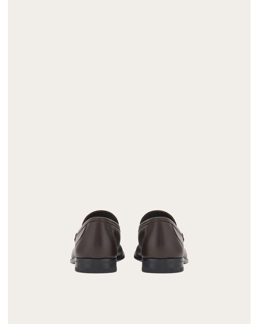 Ferragamo Brown Grandioso Gancini Bit Leather Loafers for men
