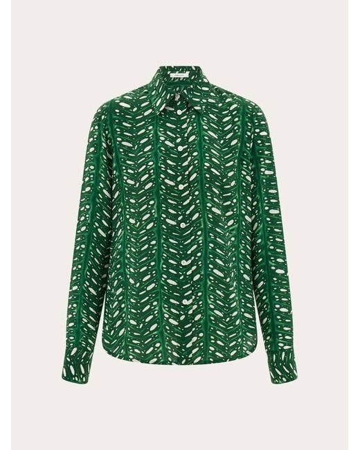 Mujer Camisa Estampado Palmeras Verde Ferragamo de color Green