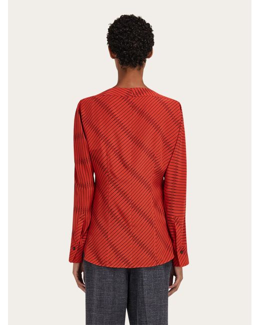 Ferragamo Red Silk Shirt