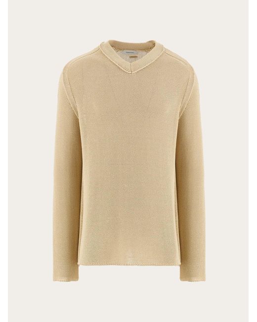 Ferragamo Natural V-neck Sweater for men