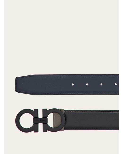 Ferragamo White Reversible And Adjustable Gancini Belt for men