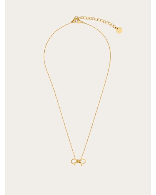 Ferragamo Natural Necklace With Bow Pendant