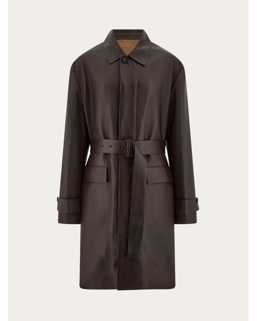 Ferragamo Brown Deerskin Coat for men