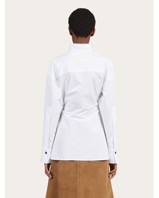 Ferragamo White Asymmetric Cotton Shirt