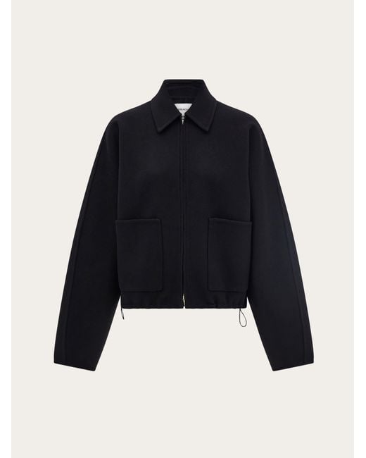 Ferragamo Blue Cropped Bomber