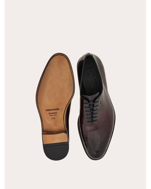Ferragamo Black Tramezza Plain Toe Oxford .5 for men