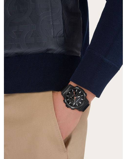 Ferragamo Black Sport Anadigit Watch for men