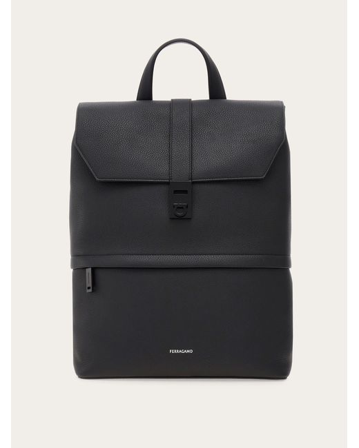 Ferragamo Black Backpack With Gancini Buckle for men