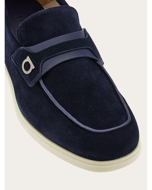 Ferragamo Herren Destrukturierter Loafer mit Gancini-Ornament in Blue für Herren