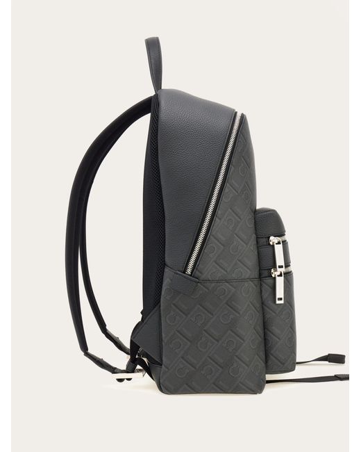 Ferragamo Black Monogram Backpack for men