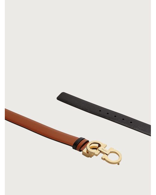 Ferragamo White Reversible And Adjustable Gancini Belt