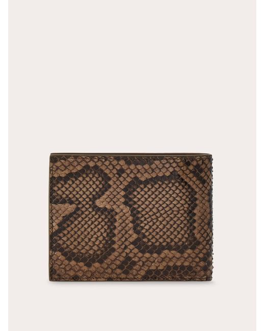 Ferragamo Herren Brieftasche aus Pythonleder in Brown für Herren