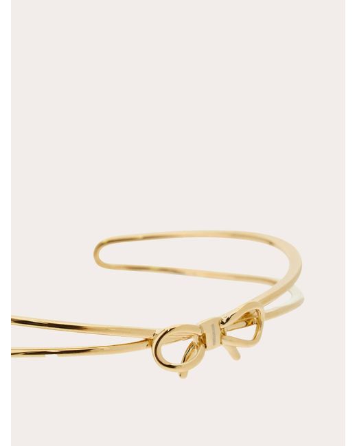 Ferragamo Natural Bangle With Bow (S/M)