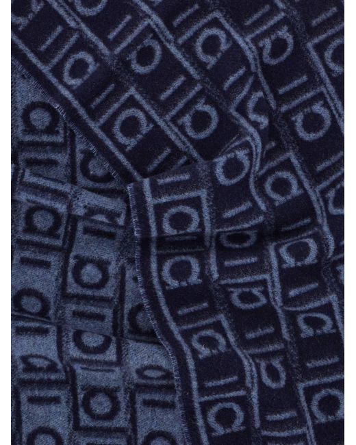 Uomo Sciarpa Monogram di Ferragamo in Blue da Uomo