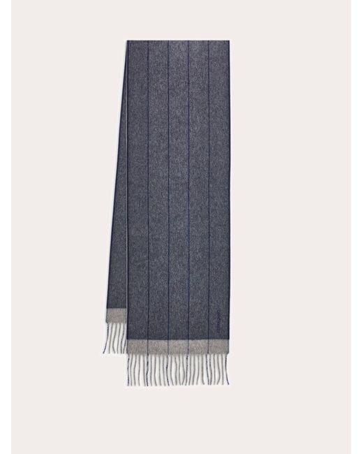Ferragamo Blue Mixed Cashmere Scarf for men