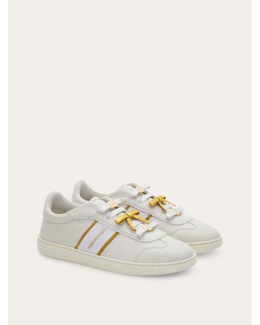 Ferragamo White Sneakers With Mini Bow Detail
