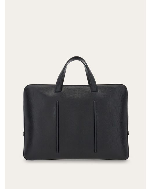 Ferragamo Black Dual Pocket Business Bag for men