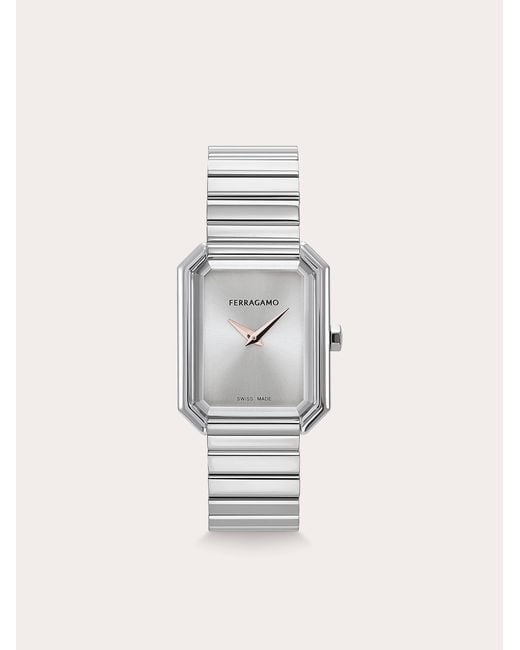 Ferragamo White Crystal Watch