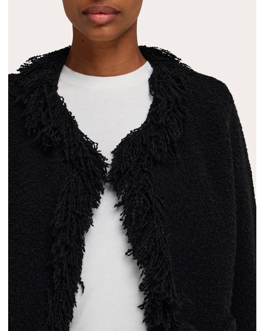 Ferragamo Black Damen Strickjacke Mit Fransen