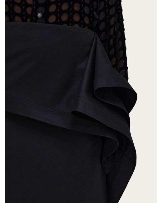 Mujer Falda Asimétrica Con Faldón Negro Ferragamo de color Black
