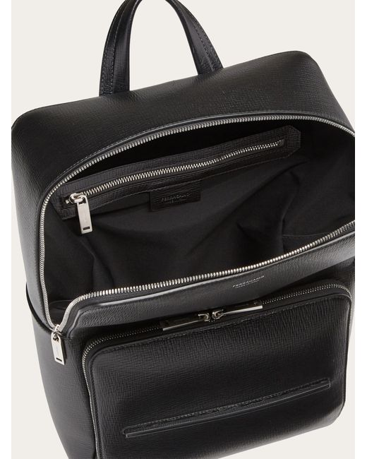 Ferragamo Black Geometric Backpack for men