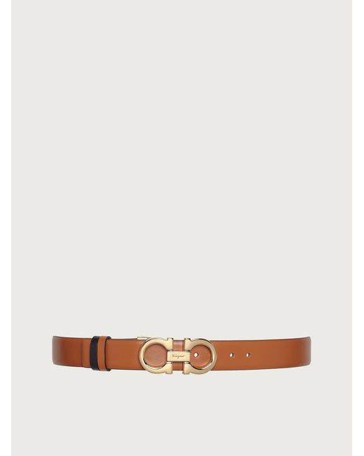 Ferragamo White Reversible And Adjustable Gancini Belt