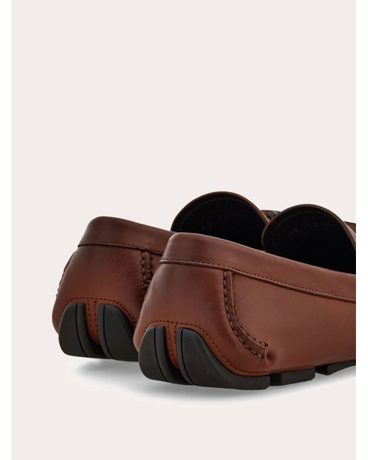 Ferragamo Brown Gancini Ornament Driver .5 for men