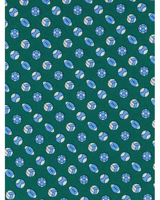 Ferragamo Blue Sport Print Silk Tie for men