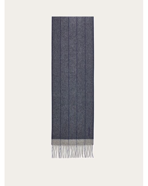 Ferragamo Blue Mixed Cashmere Scarf for men