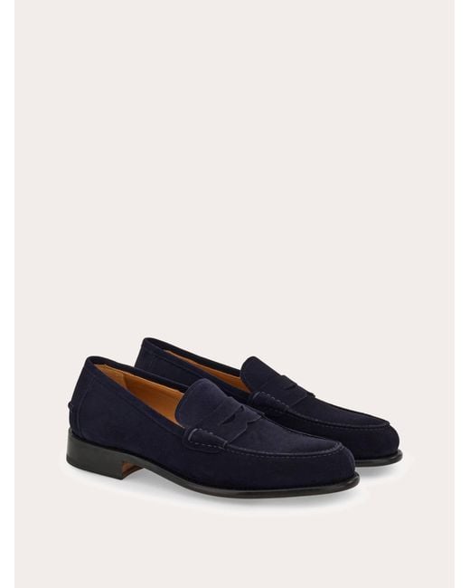 Ferragamo Blue Tramezza Penny Loafer for men
