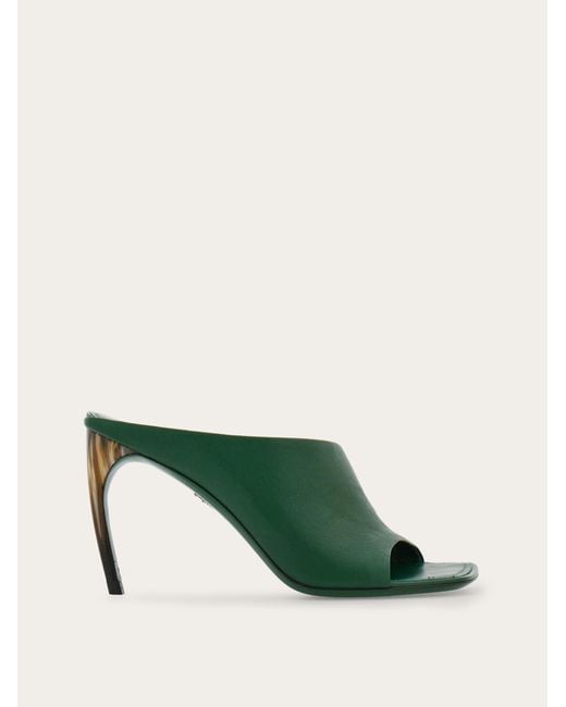 Ferragamo Green Curved Heel Slide