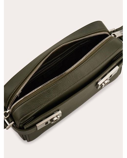 Ferragamo Green Hug Buckle Messenger Bag for men