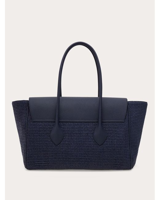 Ferragamo Blue East-West Tote Bag (L) for men