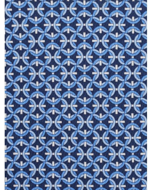 Ferragamo Herren Seidenkrawatte mit Gancini-Print in Blue für Herren