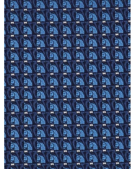 Ferragamo Blue Pegasus Jacquard Tie for men