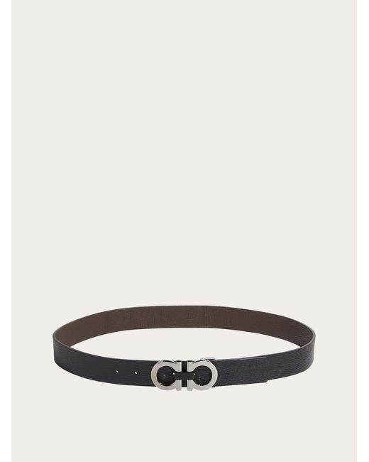 Ferragamo White Reversible And Adjustable Gancini Belt for men