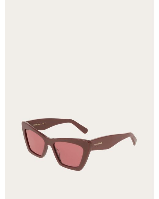 Ferragamo Pink Butterfly Frame Sunglasses