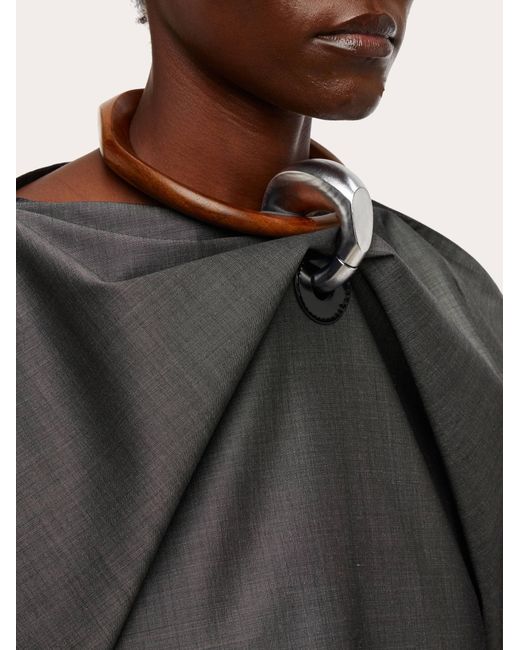 Necklace collar tunic Ferragamo en coloris Black
