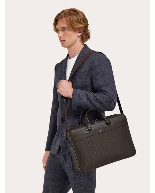 Ferragamo Black Monogram Briefcase for men