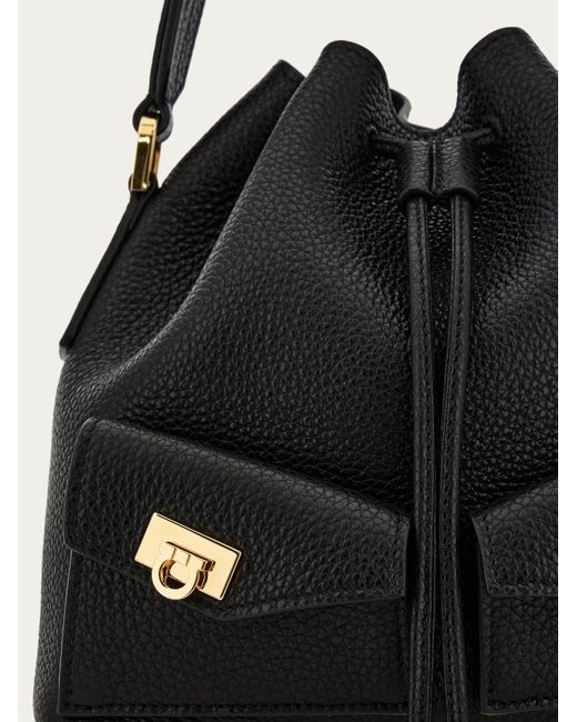 Ferragamo Blue Multipocket Bucket Bag