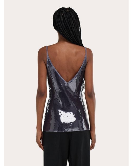 Ferragamo Blue Sequined Vest
