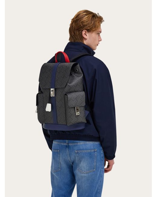 Ferragamo Blue Dual-Pocket Backpack for men