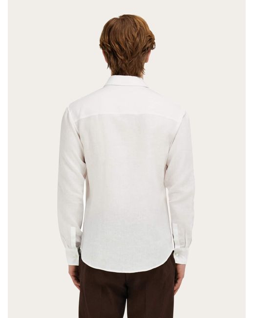 Ferragamo White Linen Shirt for men