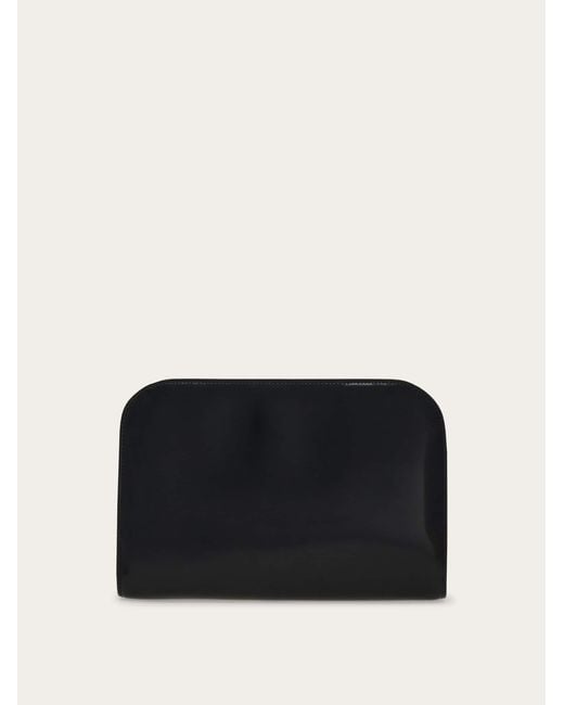 Ferragamo Black Diana Clutch
