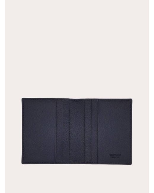 Ferragamo Blue Monogram Credit Card Holder for men